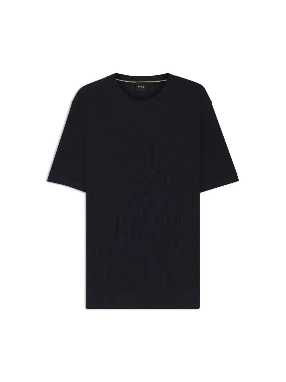 BOSS textured crew-neck T-shirt - Blauw