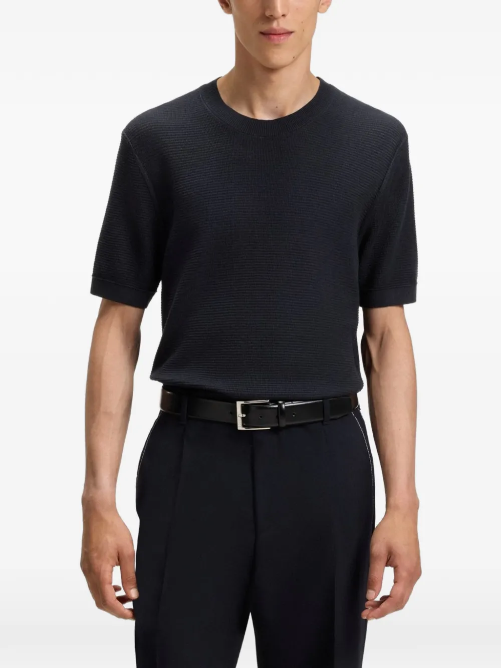 BOSS T-shirt met ronde hals Blauw