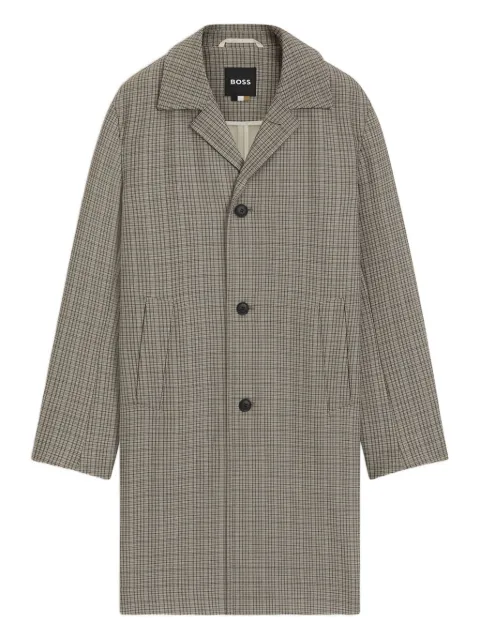 BOSS checked single-breasted coat