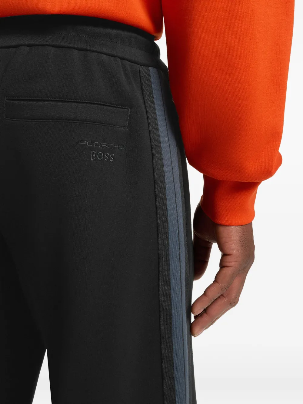 BOSS x Porsche side-stripe track pants - Zwart