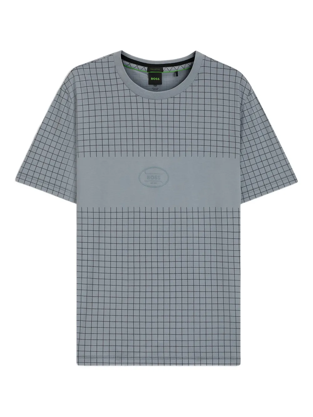 BOSS grid-print T-shirt | Grey | Image 1