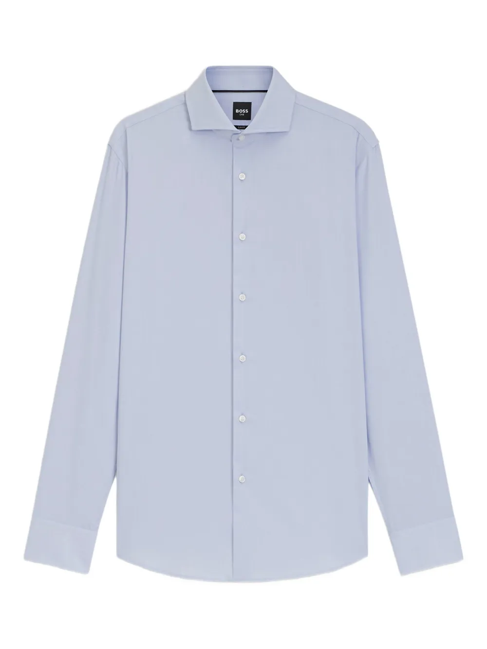 BOSS pointed-collar cotton shirt Blauw