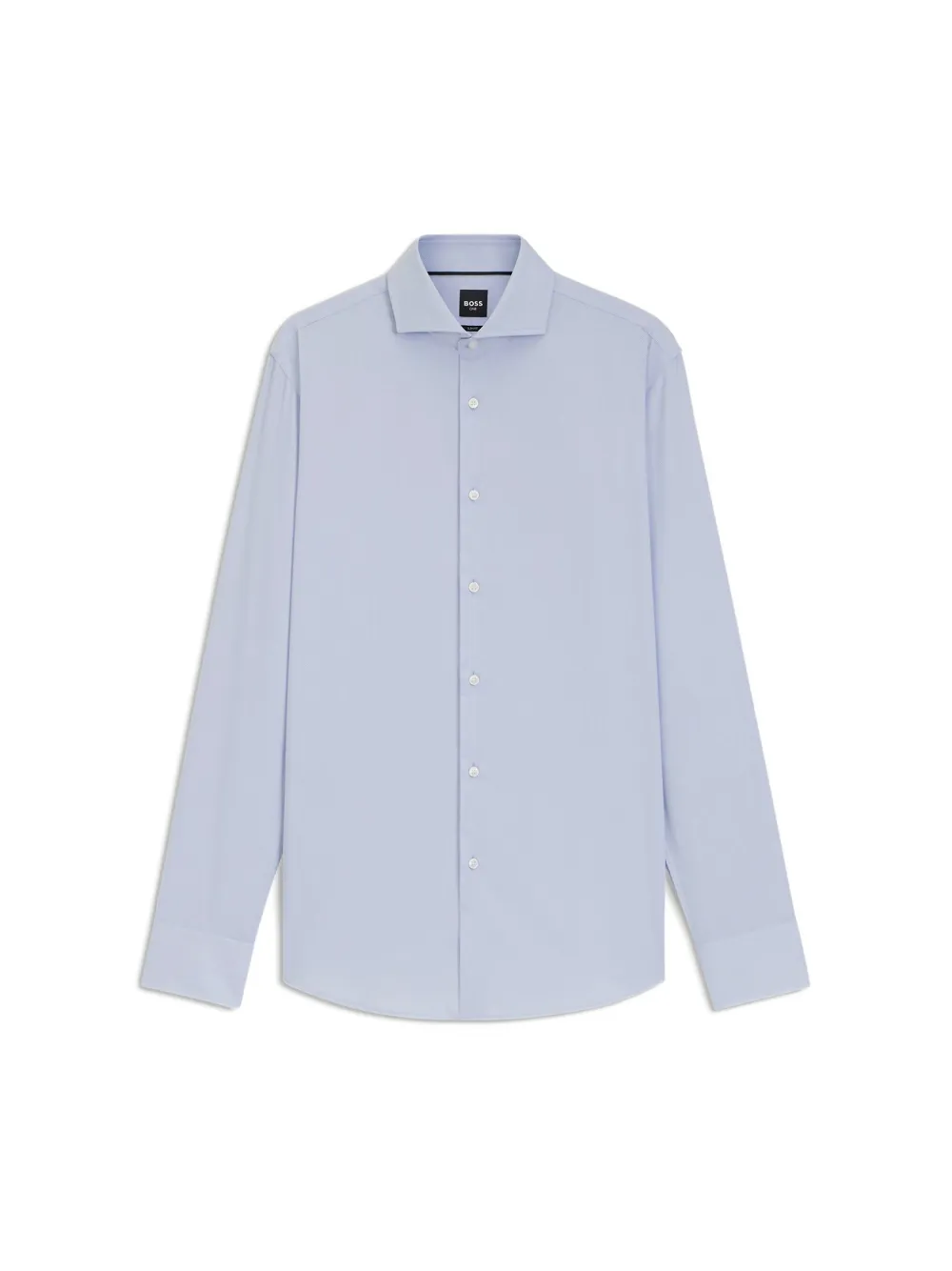 BOSS pointed-collar cotton shirt - Blauw
