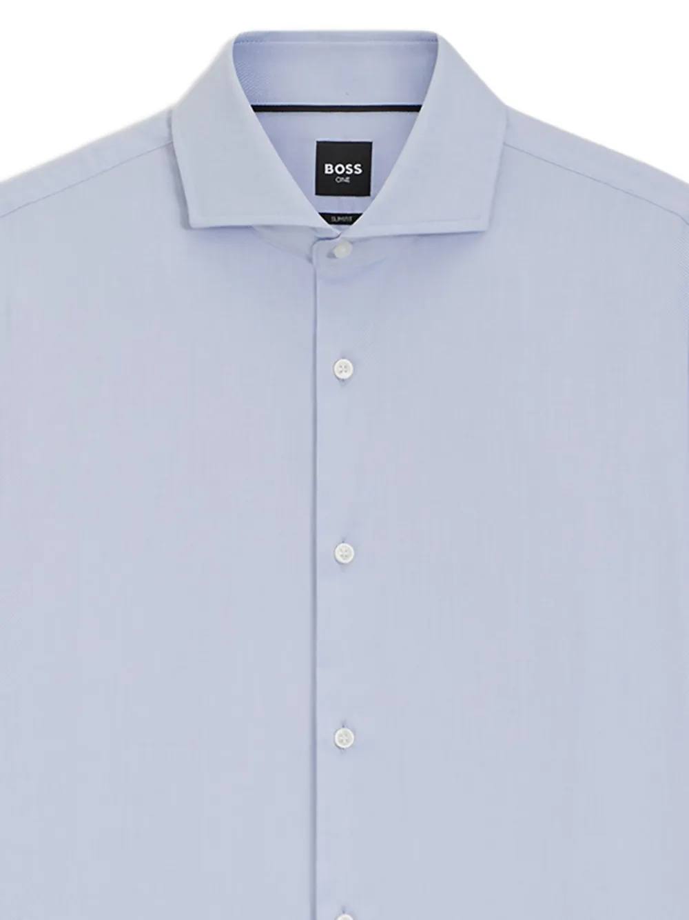 BOSS pointed-collar cotton shirt Blauw