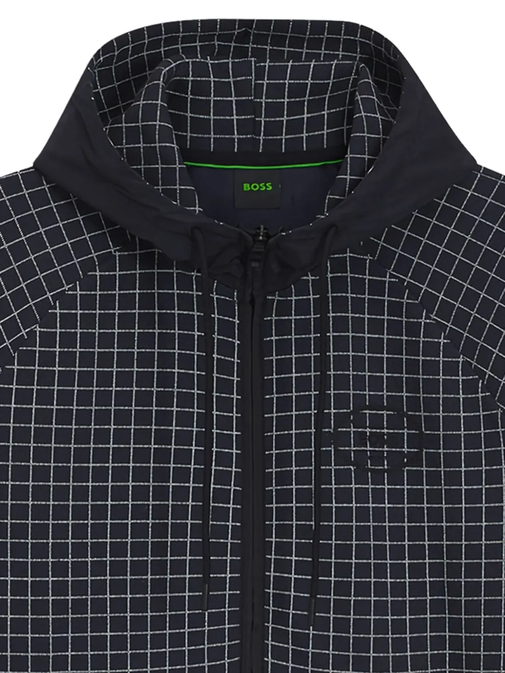 BOSS grid-pattern half-zip hoodie | Hoodies | Image 2