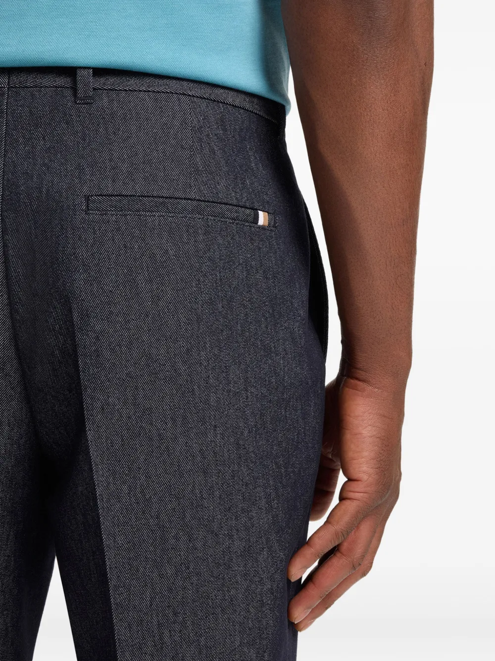 BOSS Broek met textuur en zak - Blauw
