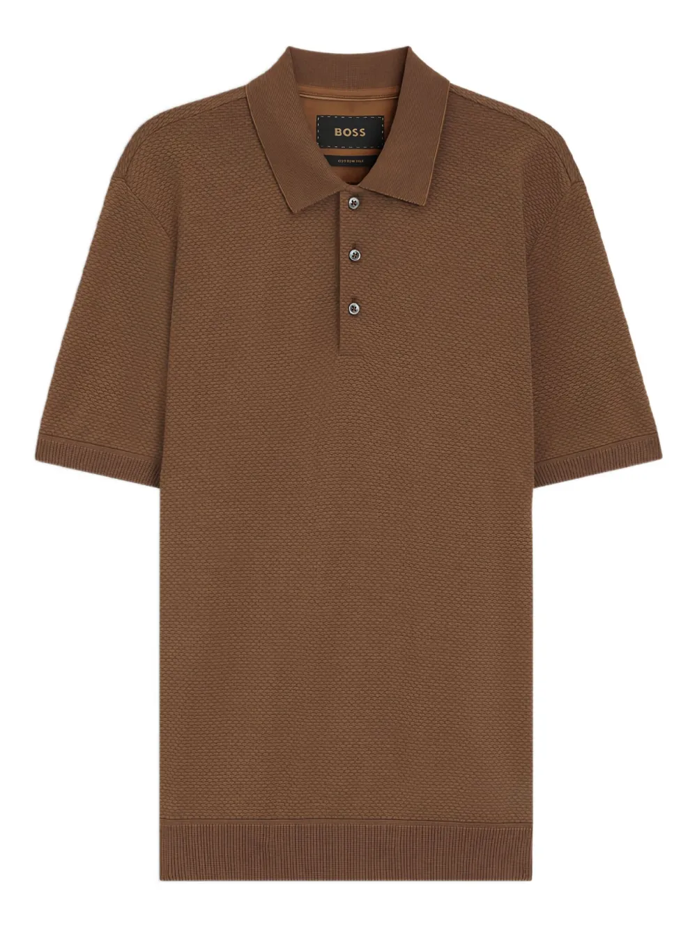 BOSS textured polo shirt | Brown | Image 1