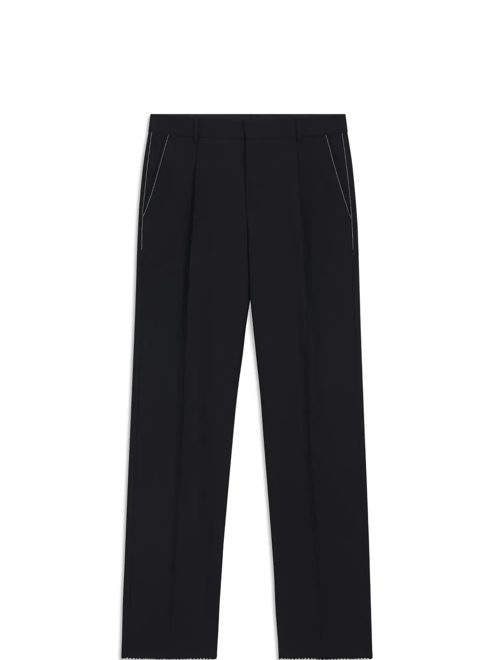 BOSS darted scallop-hem trousers - Blauw