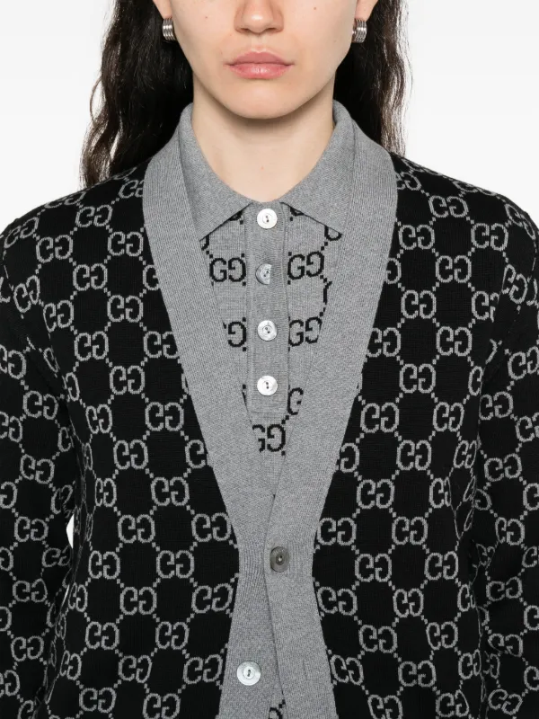 Gucci GG-monogram Cardigan | Grey | FARFETCH