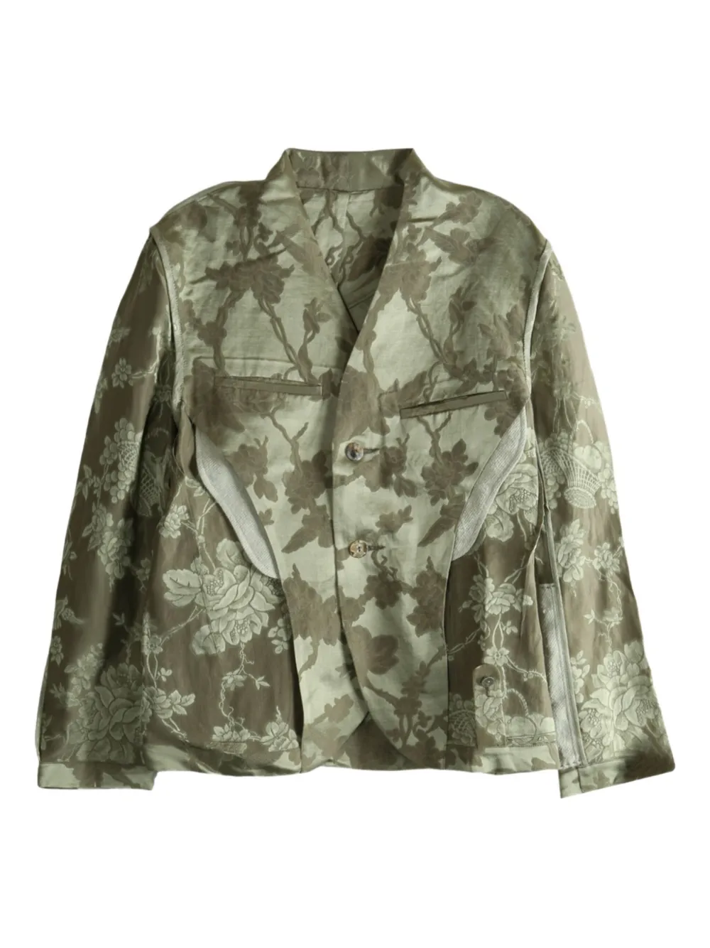 COMMUNS floral-brocade blazer | Green | Image 1