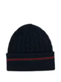 Gucci Kids cable-knit striped beanie - Blue