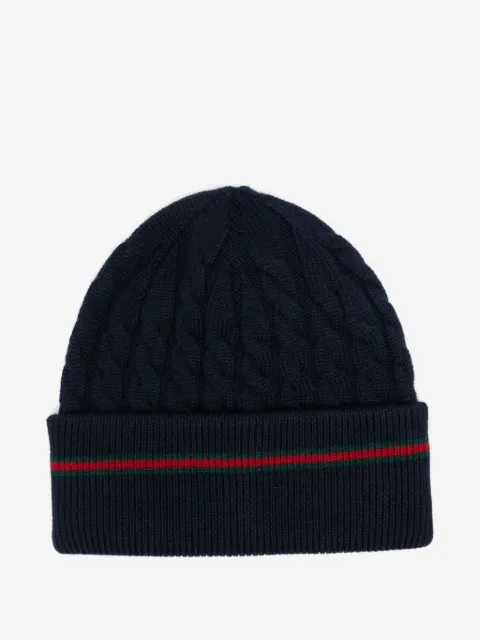 Gucci Kids cable-knit striped beanie