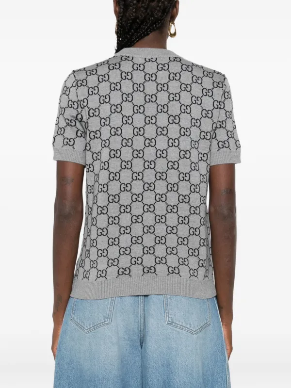 Gucci GG-pattern short-sleeve t-shirt | Grey | FARFETCH
