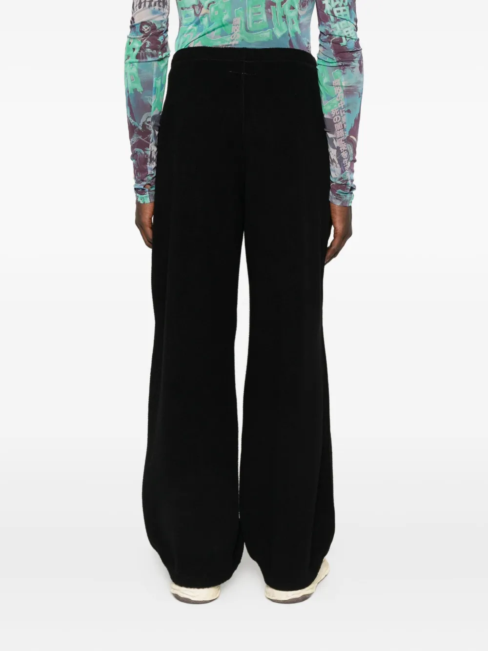 MM6 Maison Margiela Fleece broek met cuffs Zwart