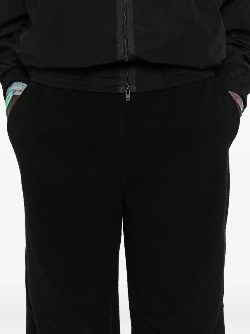 MM6 Maison Margiela Fleece broek met cuffs Zwart