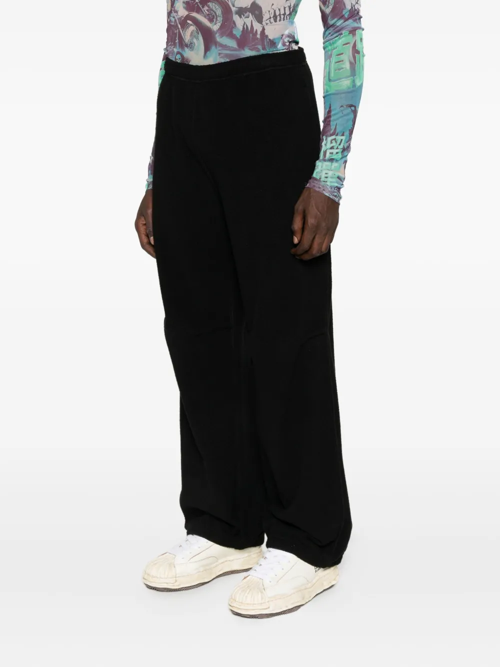 MM6 Maison Margiela Fleece broek met cuffs Zwart