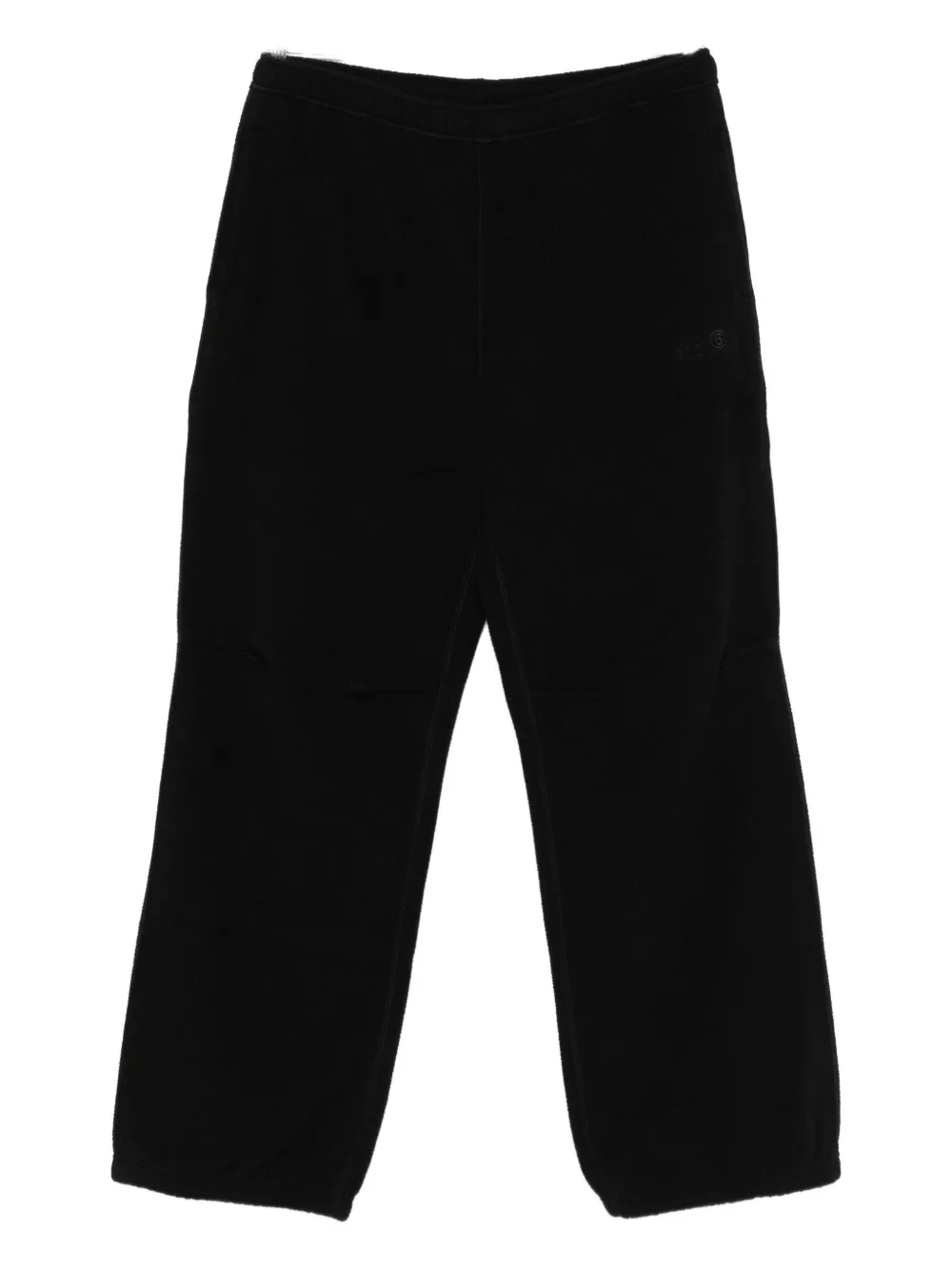 MM6 Maison Margiela fleece cuffed-hem trousers Zwart