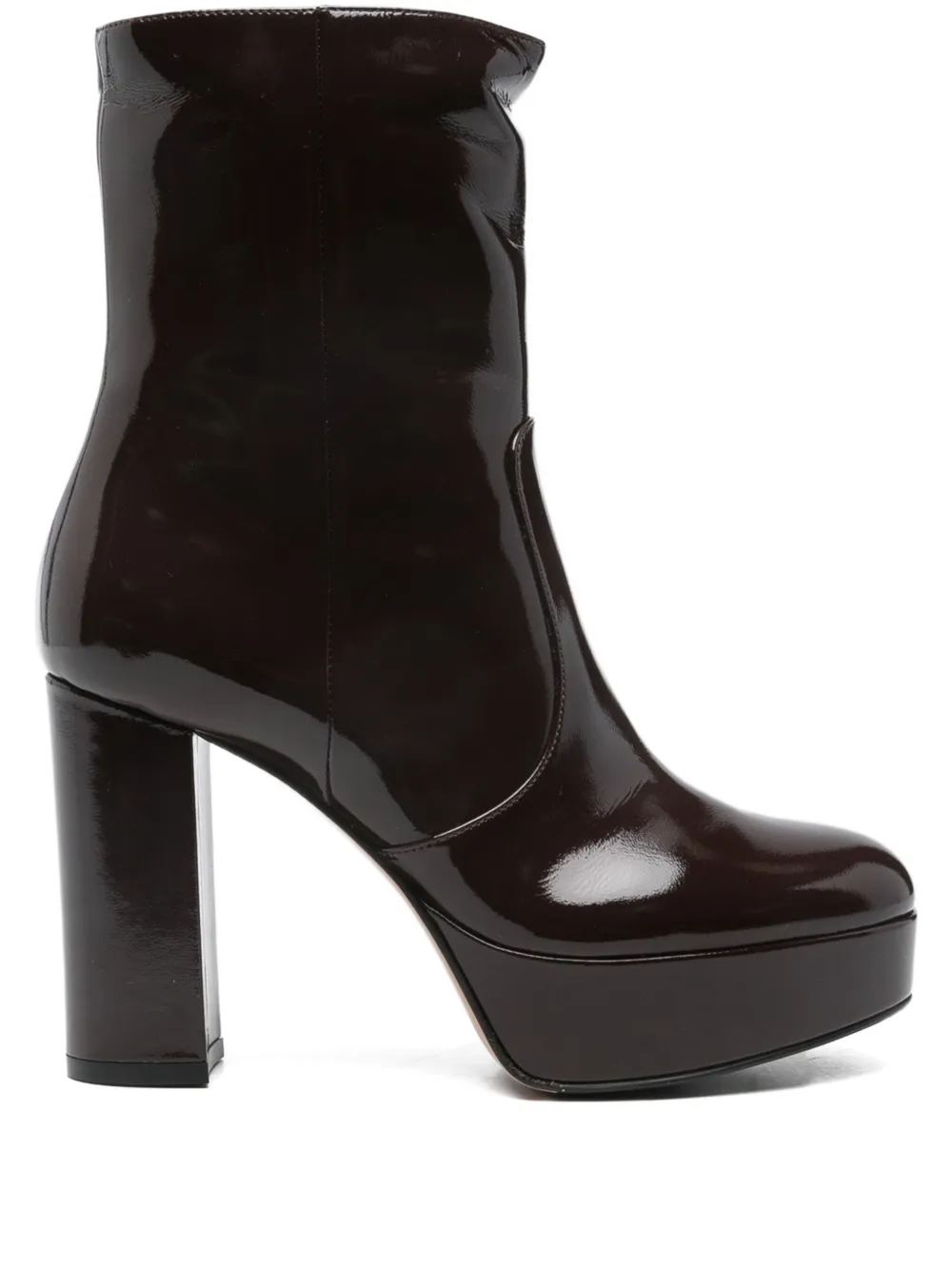 Gianvito Rossi Platform Leather Boots In Brown