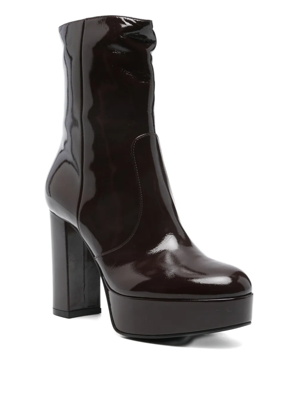 Gianvito Rossi Platform Leather Boots In Brown