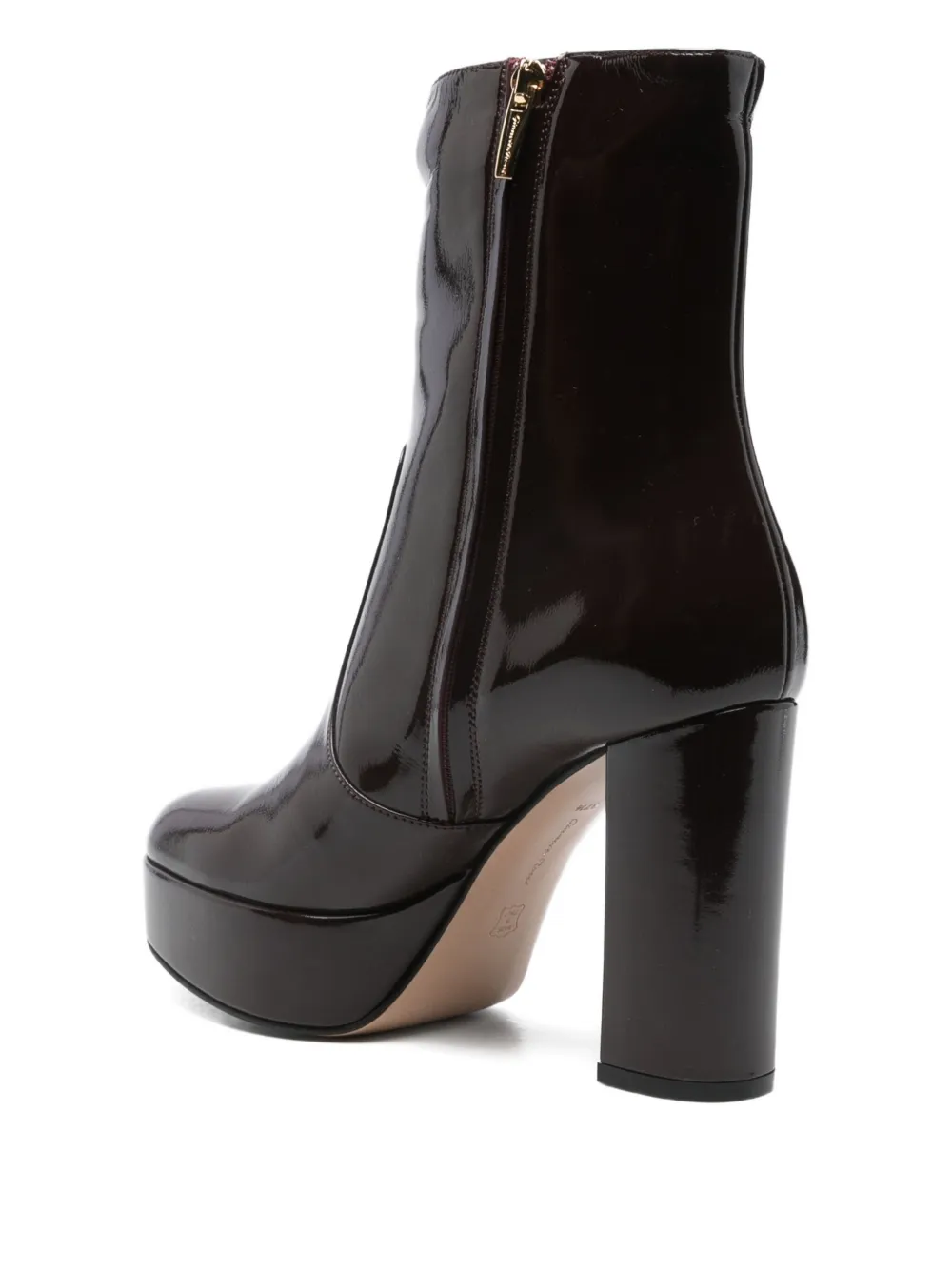 Gianvito Rossi Platform Leather Boots In Brown