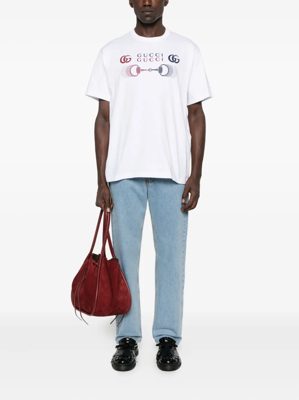 Gucci T-shirt met Horsebit-logo - Wit