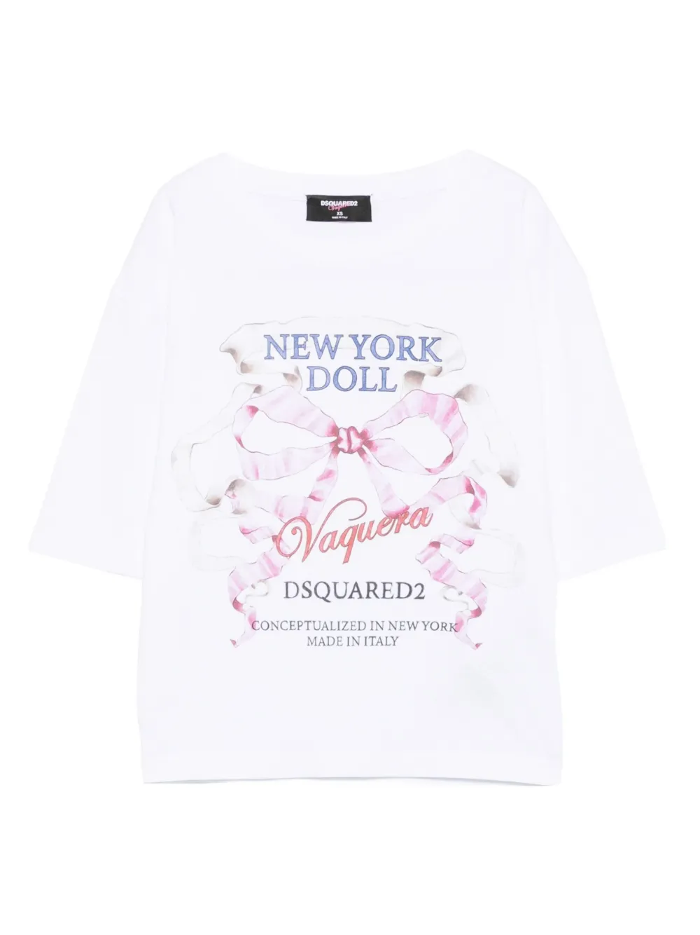 DSQUARED2 crew-neck front-print top | White | Image 1