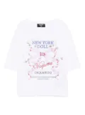 DSQUARED2 crew-neck front-print top - White