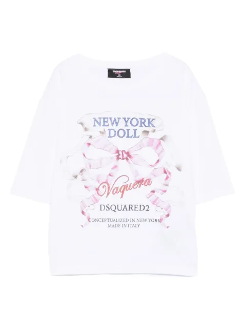 DSQUARED2 top estampado con cuello redondo