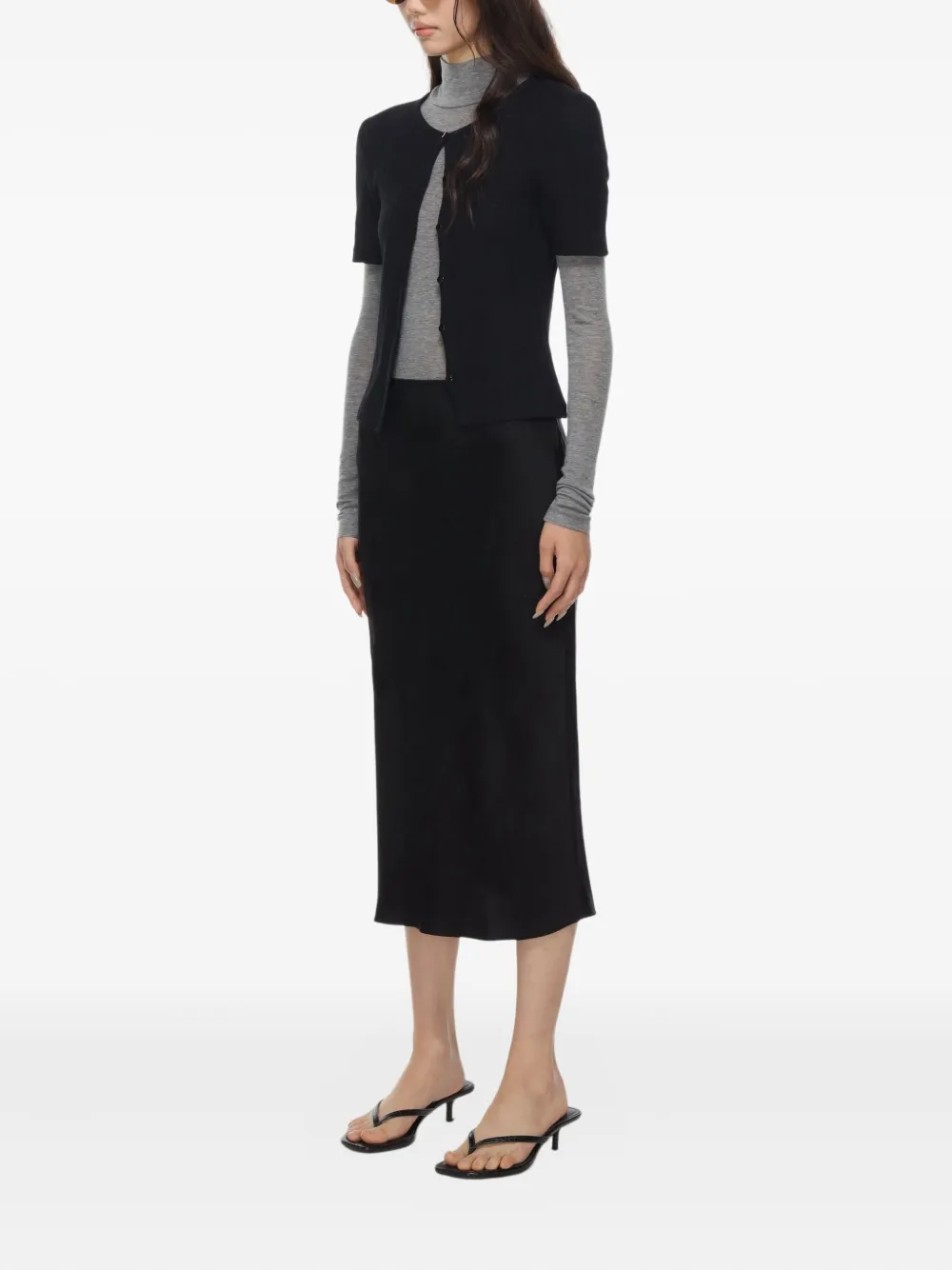  Samsoe Samsoe Sajuni Ribbed Button Cardigan - Black 