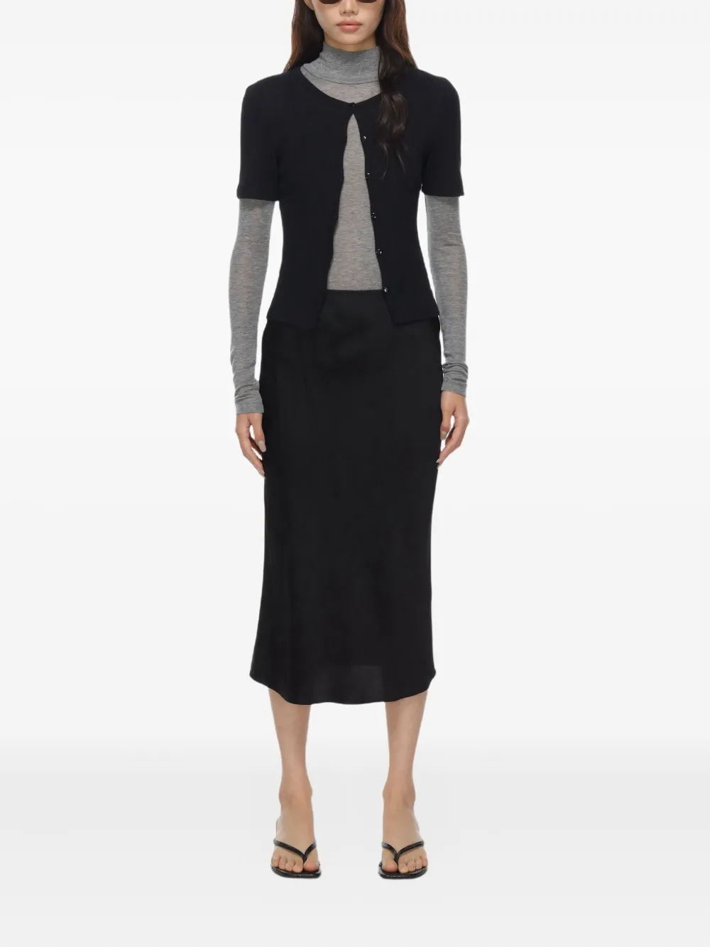  Samsoe Samsoe Sajuni Ribbed Button Cardigan - Black 