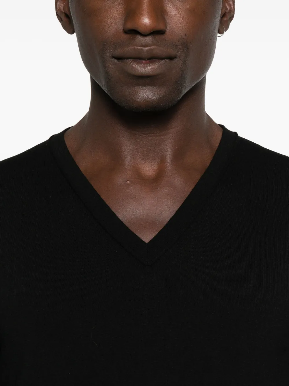 The Row Wollen sweater met V-hals Zwart