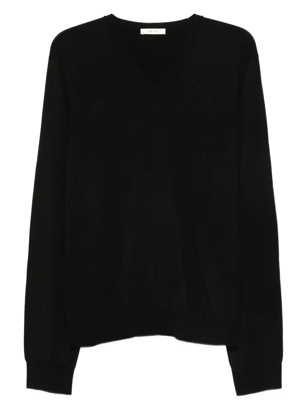 The Row Wollen sweater met V-hals Zwart