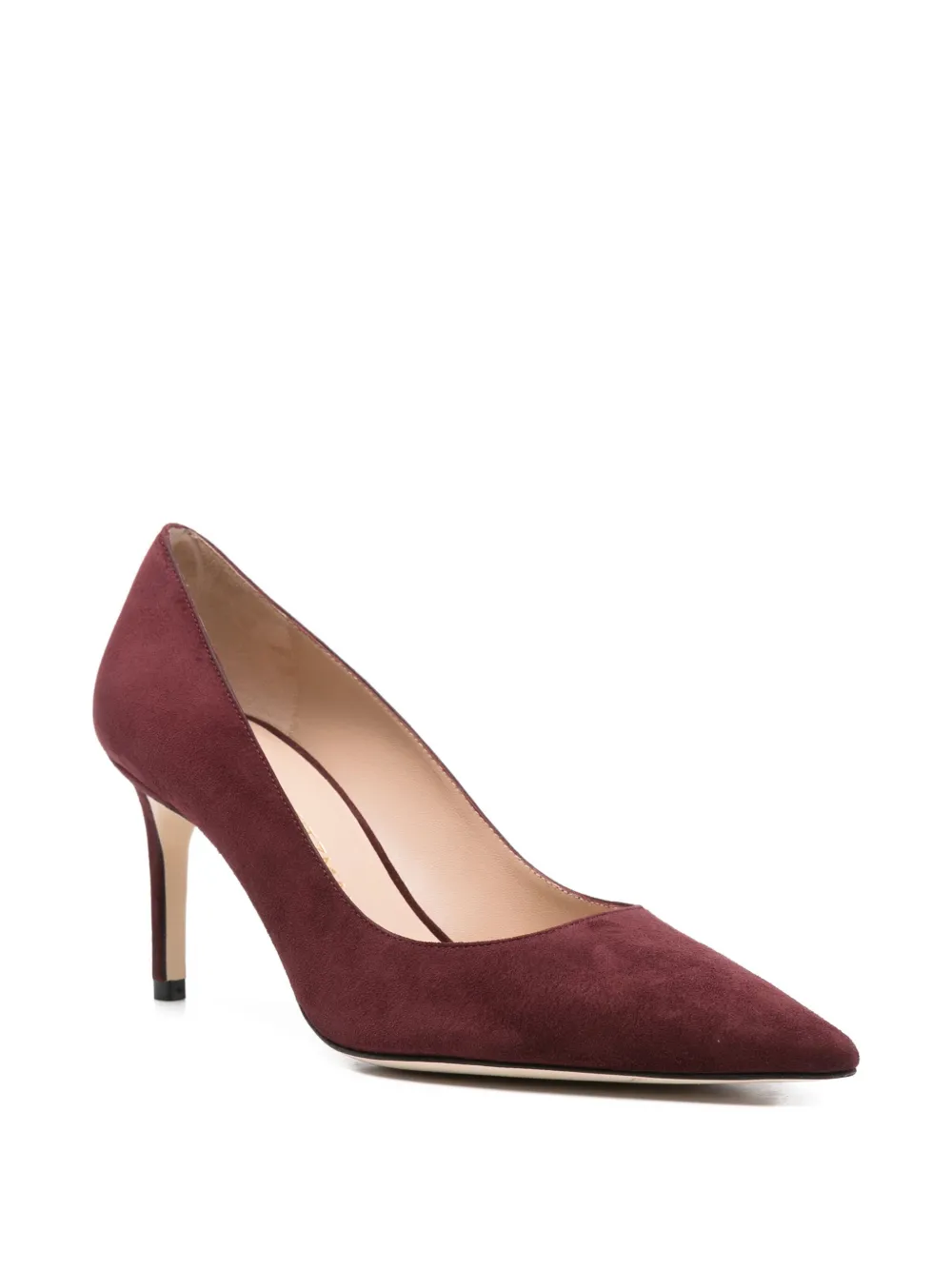 Stuart Weitzman 80mm Pointed-toe Suede Heeled Pumps In Red