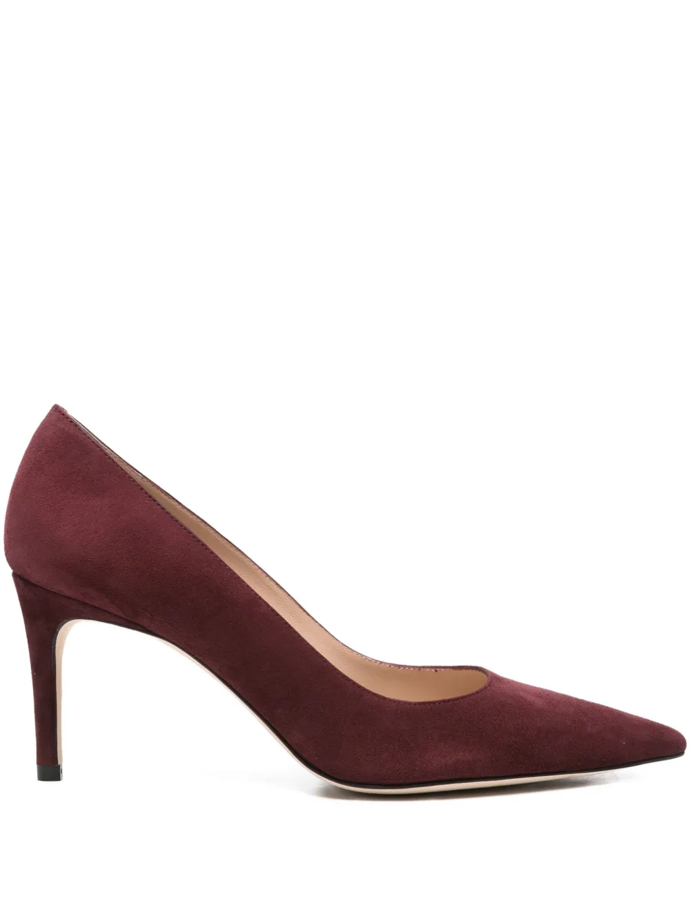 Stuart Weitzman 80mm pointed-toe suede heeled pumps Red