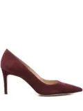 Stuart Weitzman 80mm pointed-toe suede heeled pumps - Red