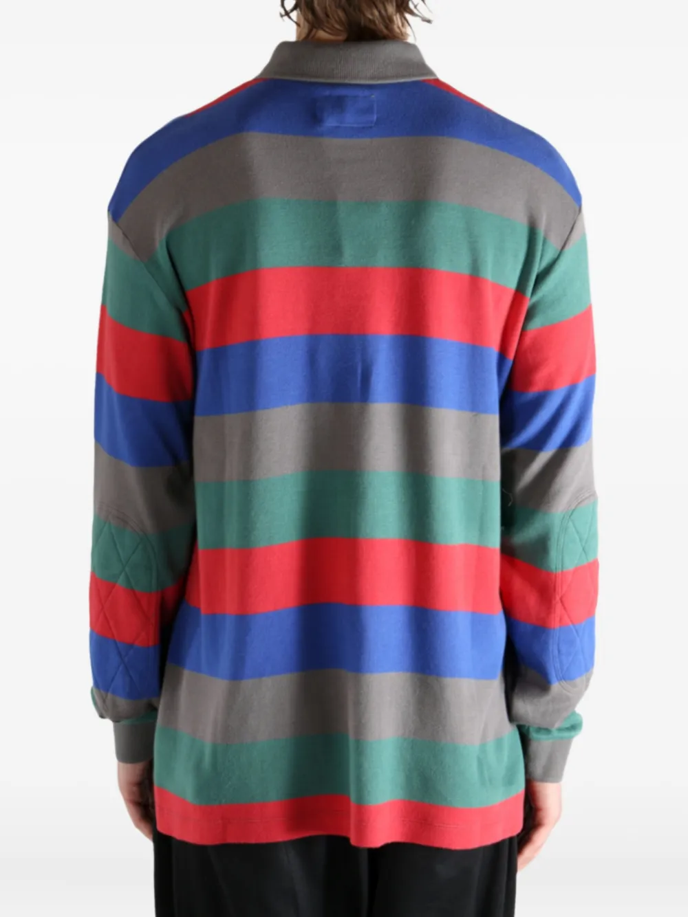 Erl Unisex Striped Long Sleeve Polo Knit In Multi