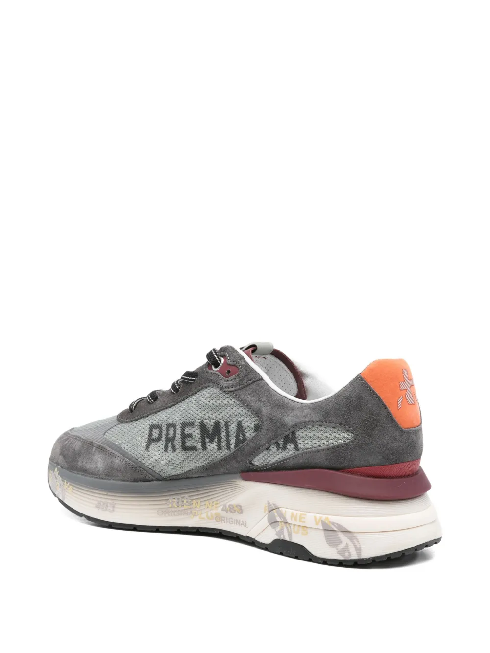 Premiata Suede Mesh Low-top Sneakers In Gray