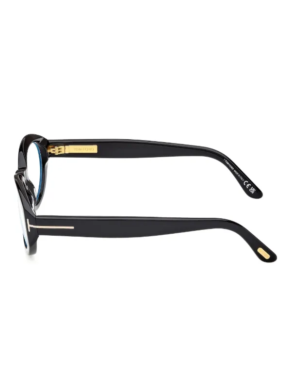 TOM FORD Eyewear オーバル眼鏡フレーム | ブラック | FARFETCH JP