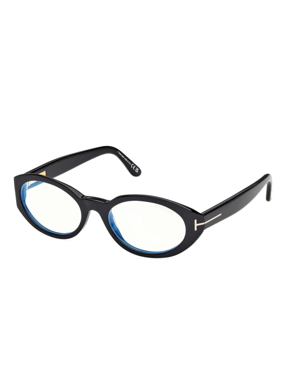 Tom Ford 56mm Cat Eye Blue Light Blocking Optical Glasses In Black