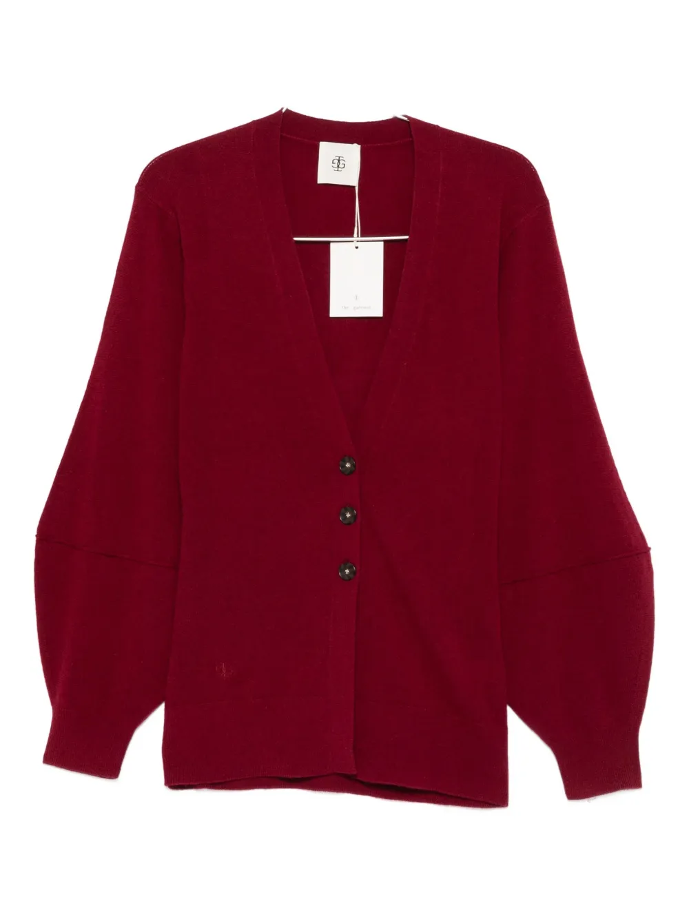 The Garment Button Cardigan In Burgundy