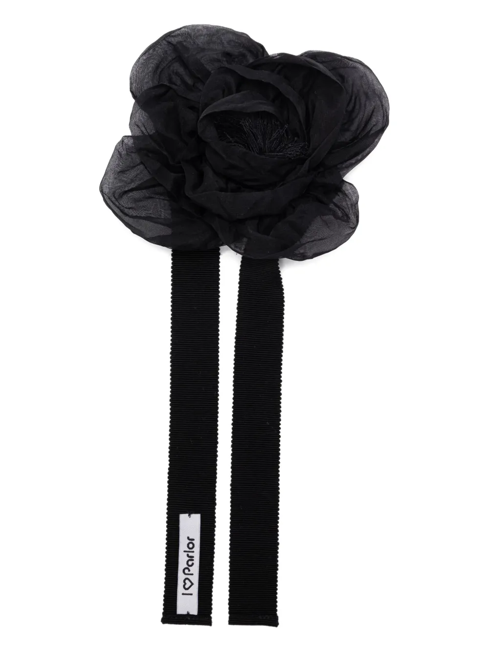 Parlor rose-shaped choker necklace | Black | Image 1