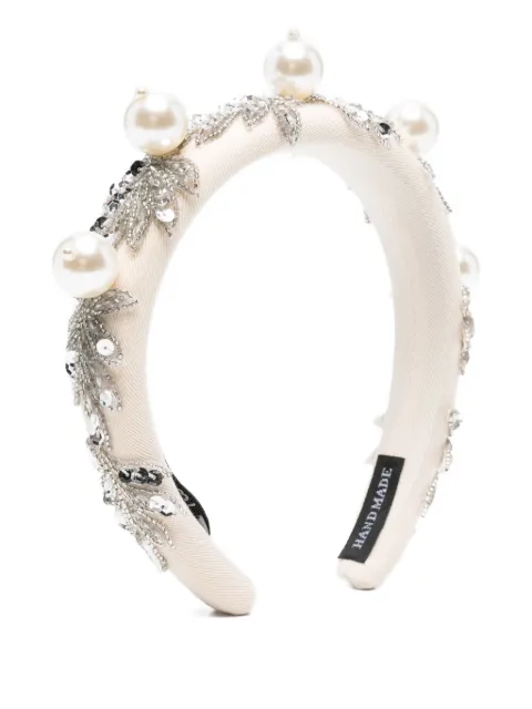 Parlor pearl-embellished sequined headband