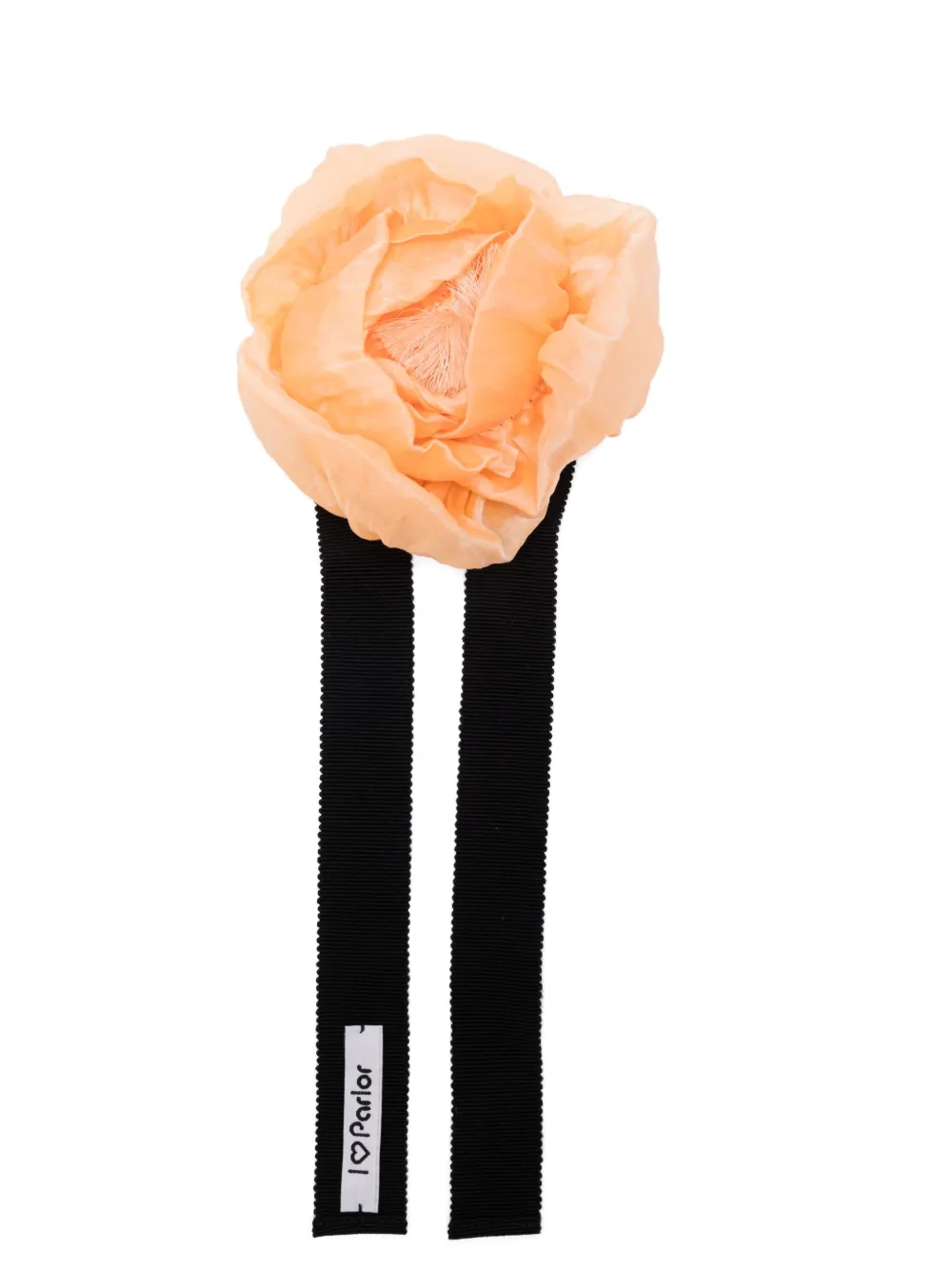 Parlor flower-detail ribbon chocker necklace | Orange | Image 1