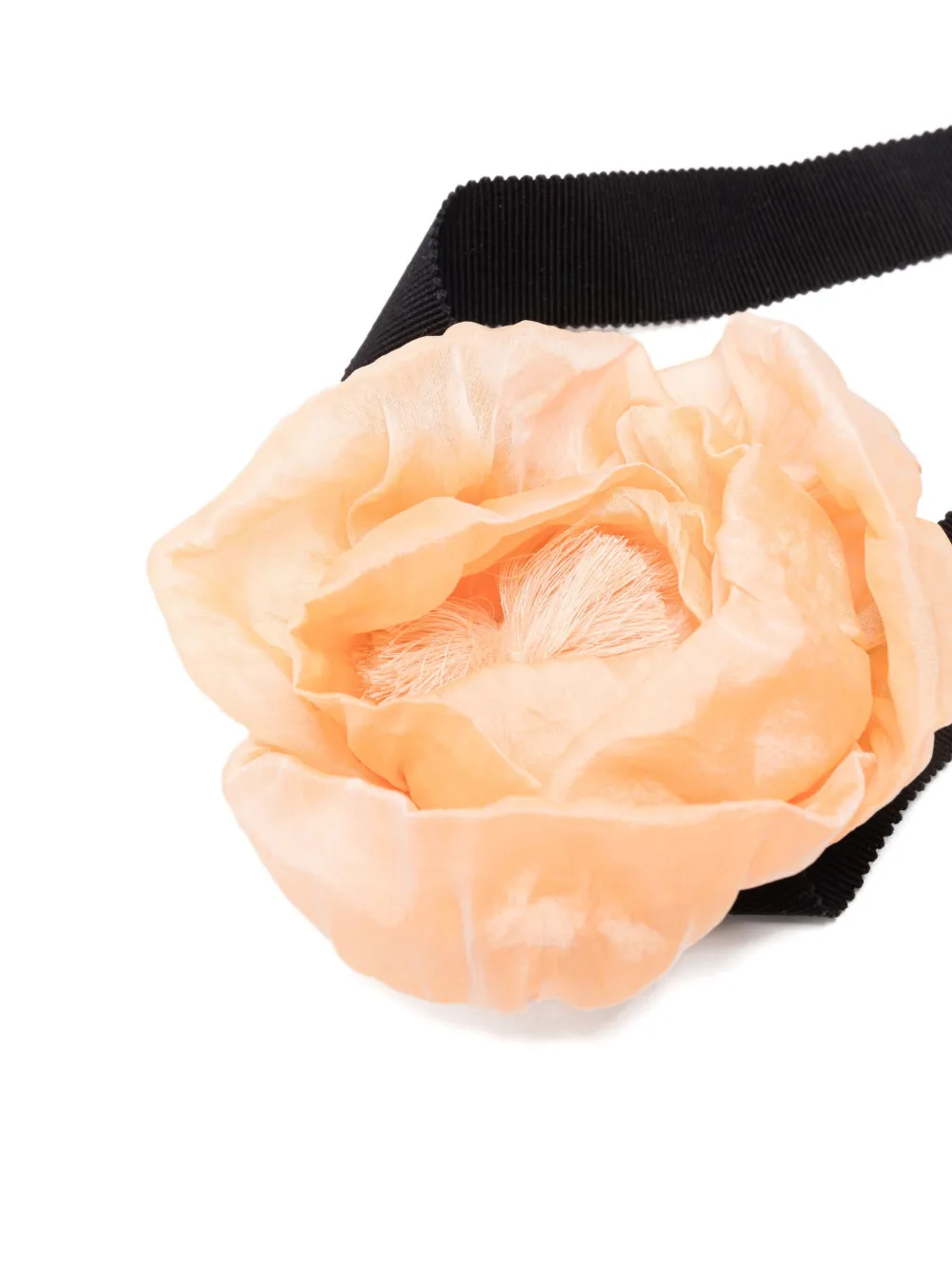 Parlor Flower-detail Ribbon Chocker Necklace In Orange