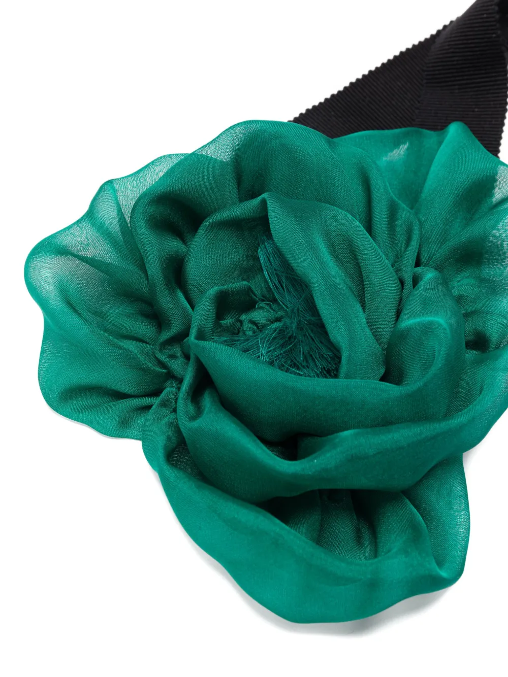 Parlor rose-shaped tassel choker necklace - Groen