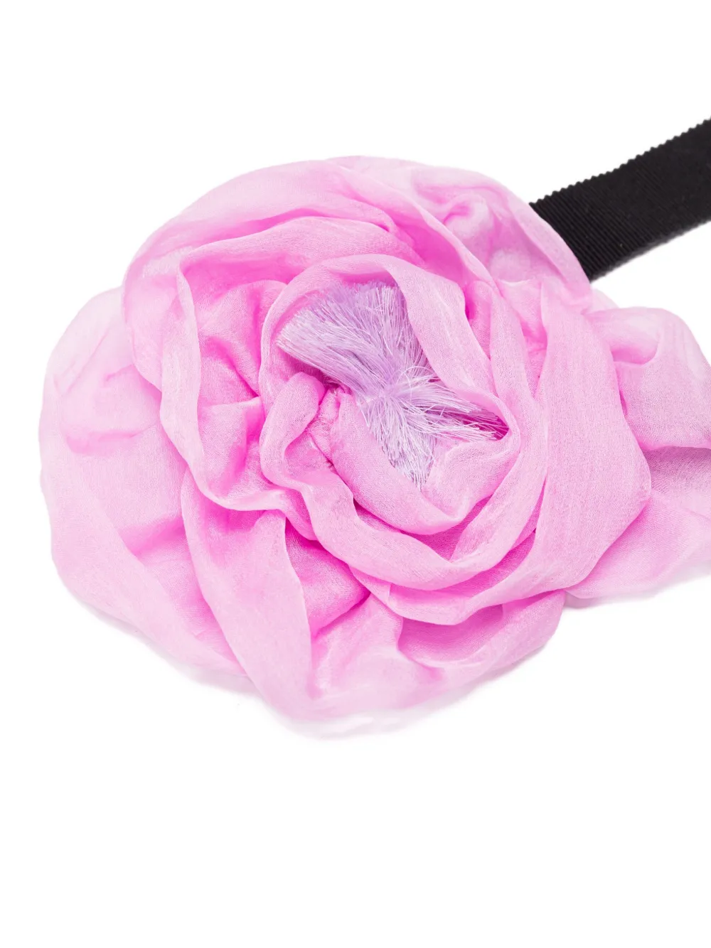 Parlor Silk-flower Ribbon Necklace In Purple