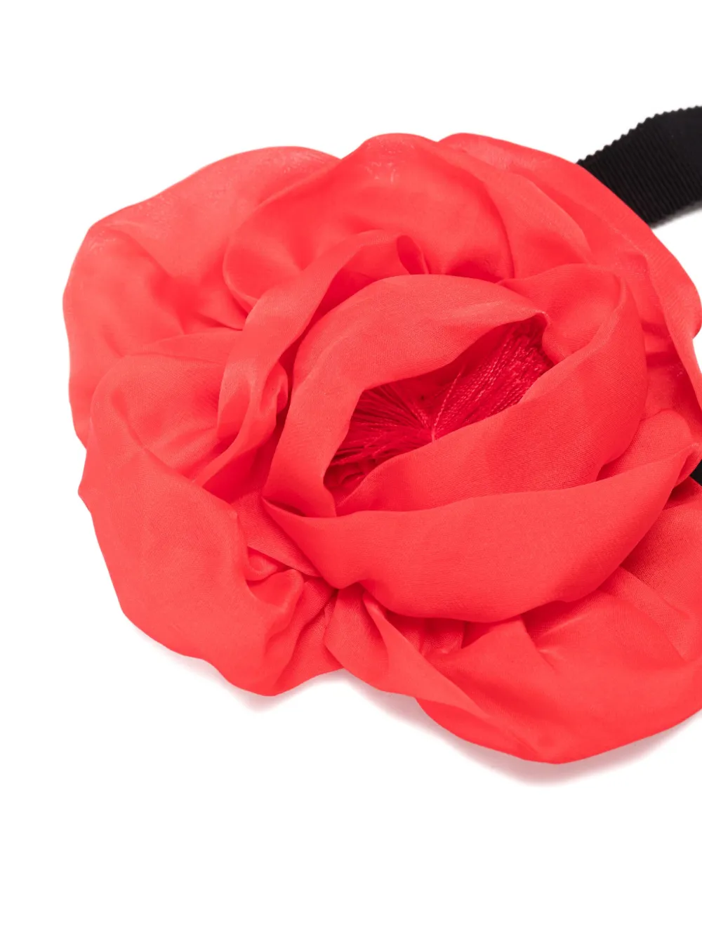 Parlor Rose-shaped Ribbon Choker Necklace In Red