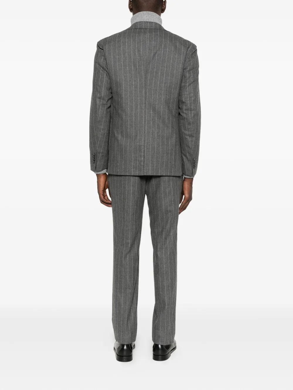 Tagliatore Pak met krijtstreep en enkele rij knopen Grijs