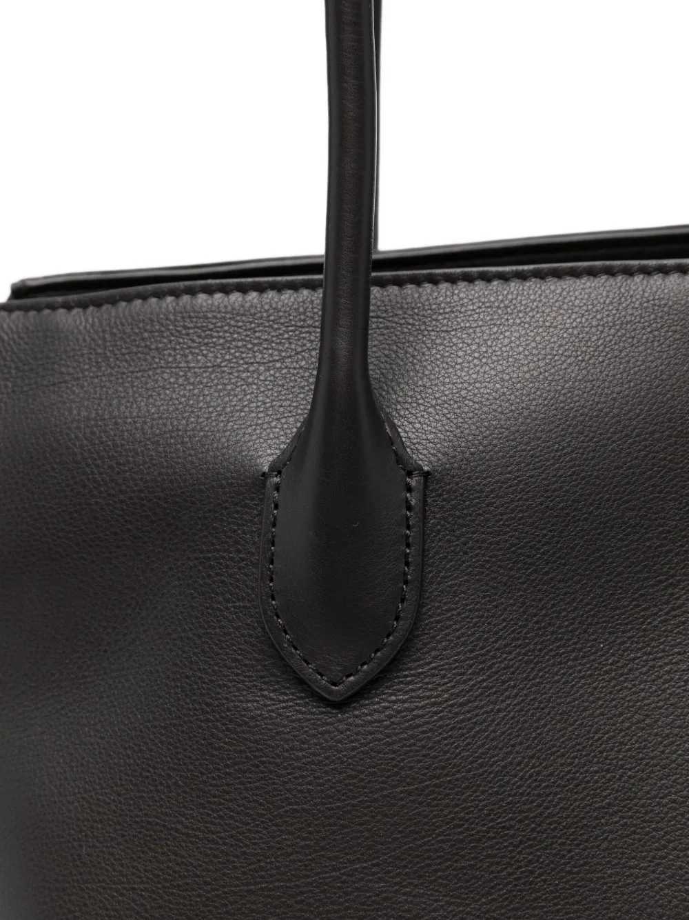 The Row Leather Shoulder Bag In Black