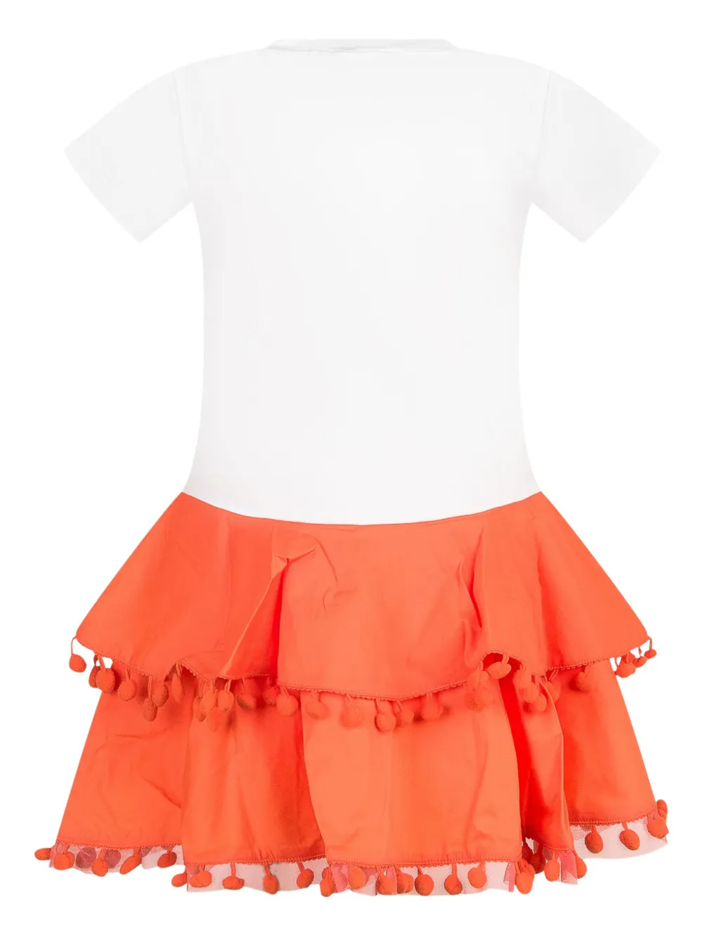 TWINSET Kids Jurk met strikprint en ruches Oranje